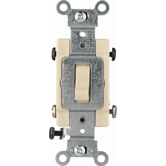 Leviton CS415 15A Toggle Switch in Ivory — UL Listed for US Residential Electrical Code Compliance, Drop-in NEC-Standard Wiring