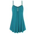 thumbnail image 3 of Sleeveless Spaghetti Strap Double Breasted Plain Shift Dress, 3 of 6
