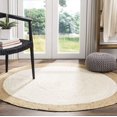 thumbnail image 2 of Natural Farmhouse Inner White Jute Round Rug Size 6 x 6 Feet, 2 of 3