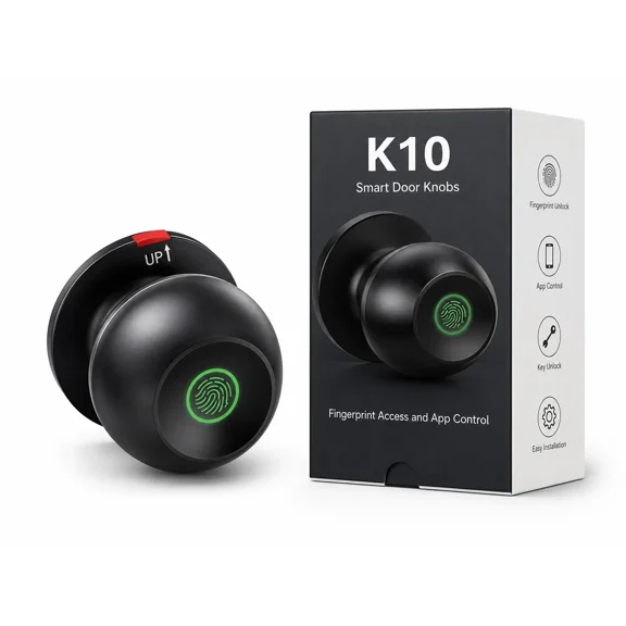 K10 Smart Door Knob Fingerprint Lock APP Control Keyless Electronic Door Lock