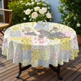 thumbnail image 4 of Pioneer Flower Floral Print Pattern Round Tablecloth 60 X 60 Inch, Wrinkle Resistant Wipeable Table Cloth for Kitchen Dining Picnic Patio Party, 4 of 6