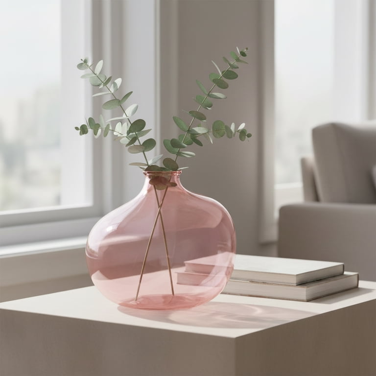 Mainstays Pink Glass Decorative Tabletop Vase, 7.3 In photo 6