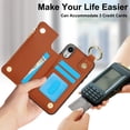 thumbnail image 4 of Allytechgroup iPhone XS Max Wallet Case, RFID Blocking Zipper Pocket Ring Holder Kickstand Bumper Shockproof Portable Durable Phone Case for Apple iPhone XS Max, Brown, 4 of 8
