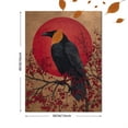 thumbnail image 3 of Raven Red Sun Canvas Painting，Nature Wall Decor for Living Room Bedroom Office Hotel Lobby Entryway, 3 of 8