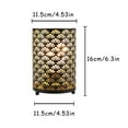 thumbnail image 4 of Set of 2 Bronze Battery Powered Decorative Lamp, Metal Outdoor lantern, Cordless Table Lamp with Hollow Pattern, 4 of 9