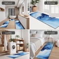 thumbnail image 5 of Blue White Marble Pattern Kitchen Rugs Sets Of 3,Kitchen Runner Rugs Non Skid Washable,Decorative Kitchen Floor Mats for Kitchen,Sink,Laundry,17"x30"+ 17"x47" + 17"x59", 5 of 6