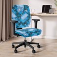 thumbnail image 3 of ZUXONGSY Marble Print Office Chair Cover Set of 2 Piece Rotating Chair Cushion Chair Seat Cover + Backrest Cover with Elastic Bottom Chair Protector for Family Friends, 3 of 7