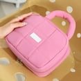 thumbnail image 5 of TaTaai 1Pcs 2025 Cute Puffy Makeup Bag with Handle, Quilted Cosmetic Organizer Bag, Waterproof Travel Toiletry Pouch, Portable Handbag with Zipper for Women and Girls, 5 of 5