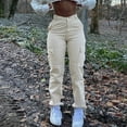 thumbnail image 6 of Sngxgn Cargo Pants For Women With Pockets Elastic Waist(White,XL), 6 of 8