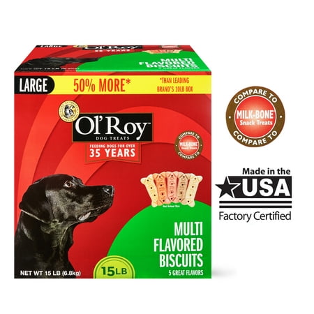Ol' Roy Multi-Flavored Biscuits Dog Treats Value Pack, Large, 15