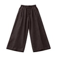 thumbnail image 4 of TRUBKH Flowy Pants for Women Wide Leg Linen Pants Women' S Culottes Balloon Pants Women High Waisted Linen Pants Women Gaucho Pant Teacher Pants Cotton Linen Cotton Palazzo Pa Coffee M-5XL, 4 of 5