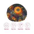 thumbnail image 5 of KLL Sunflowers Pattern Shower Cap & Bath Cap for Women,Reversible Oversized Waterproof Shower Caps for all Hair Lengths,Elastic Reusable Bathing Hair Cap, 5 of 6