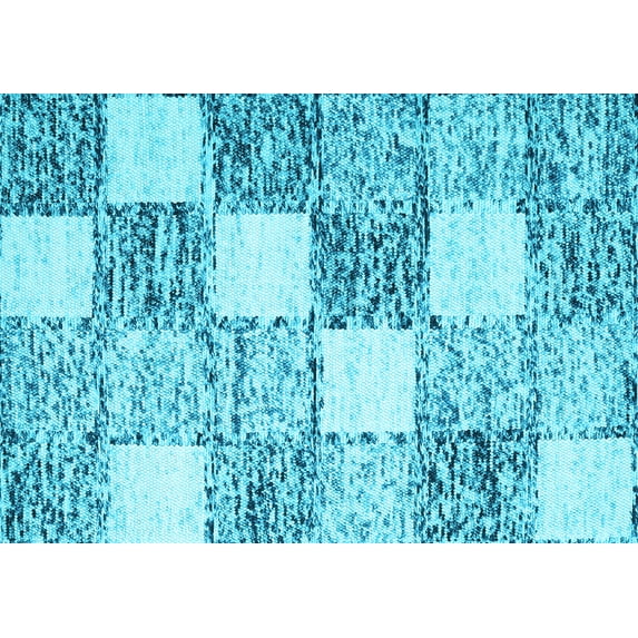 Ahgly Company Indoor Rectangle Checkered Light Blue Modern Area Rugs, 4' x 6'