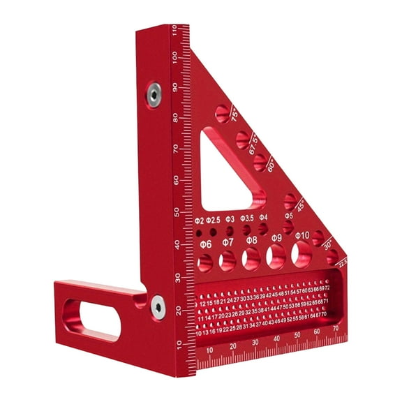 3D Angle Measuring Aluminum Alloy Woodworking Triangle Ruler With Precision Protractor Suitable For Woodworking Construction And DIY Projects