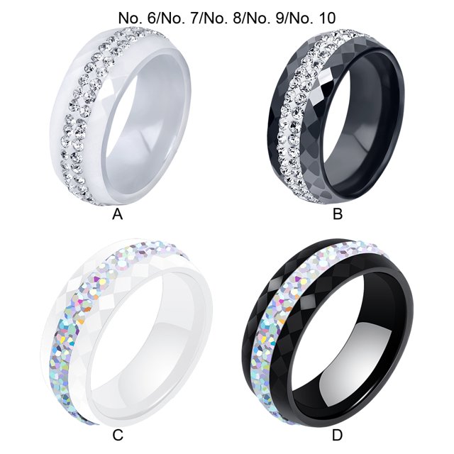 Baohd Durable And Stylish Ceramic Ring For Women Wedding And Engagement Durable Ceramic Rings For Wedding black Size 9