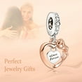 thumbnail image 5 of S925 Heart & Rose Flower Dangle Charm for Women Moment Bracelet Necklace Pendant, 5 of 6