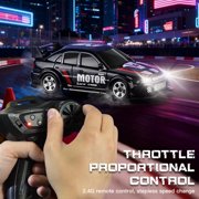 KF33 1:64 Scale Desktop RC Drift Car, 2.4G 4WD Full-Proportional Drift Racing Car with Roadblocks, Gun-Style Controller & High/Low Speed Switching for Teens & Adults - RTR