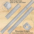 thumbnail image 4 of Regla metálica con base de corcho: (12+18 pulgadas) Reglas antideslizantes de acero inoxidable en pulgadas y centímetros., 4 of 5