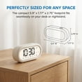 thumbnail image 6 of REGALWOVEN Loud Alarm Clock for Heavy Sleepers Three Alarms Battery Powered, Large LED Display for Bedroom, Dorm Room Beige 5.9"L x 1.77"W x 2.75"H, 6 of 7