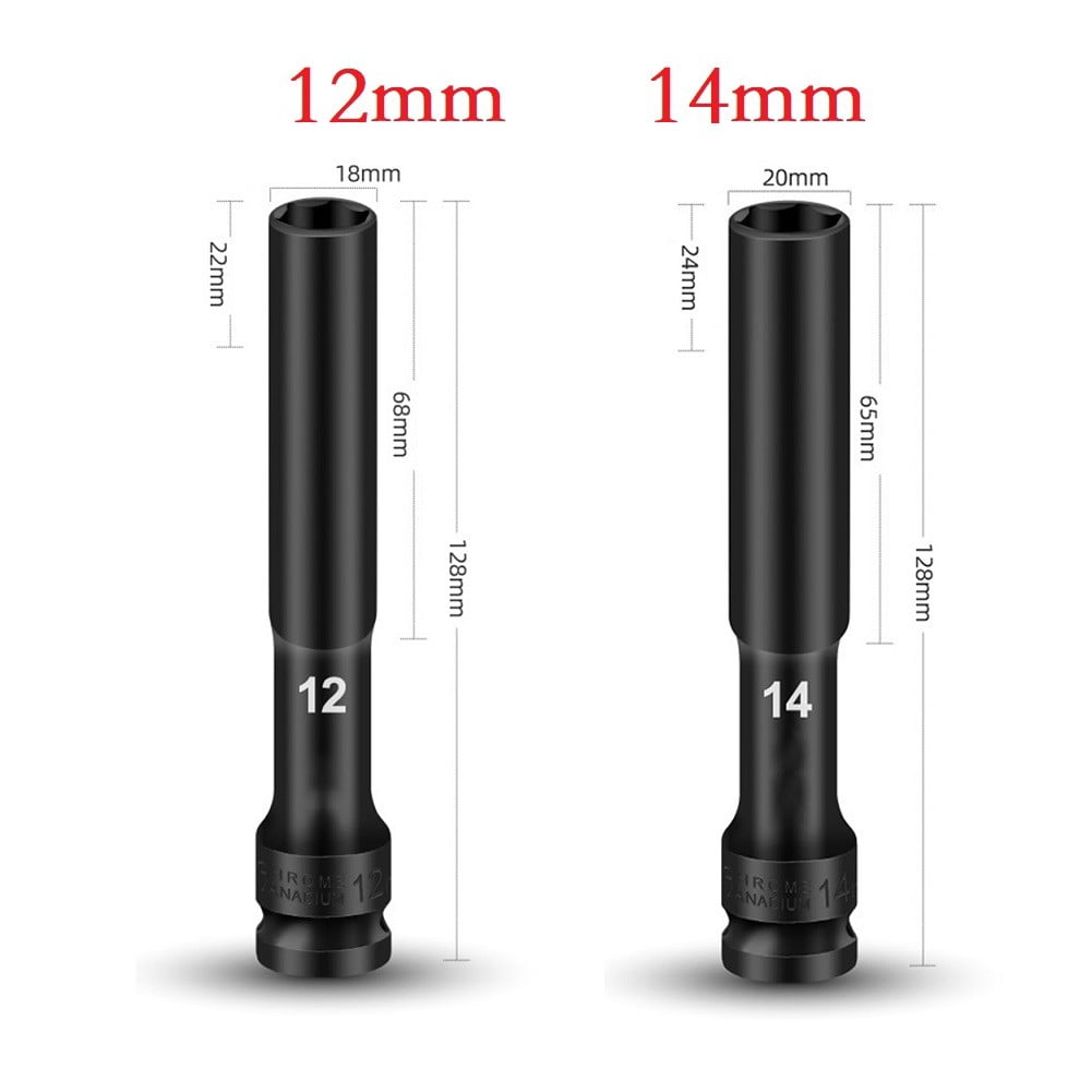 12Mm Drive Wrench Socket Set Range Of Head Sizes Thin Wall Design 12+14 Fangkenuo