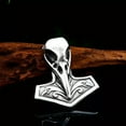 thumbnail image 5 of GKNET Mens Stainless Steel Norse Viking Crow Bird Raven Skull Pendant Necklace, 5 of 6