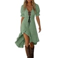 thumbnail image 1 of Vestido de Verano para las Mujeres Playa Color Sólido sin Mangas Hueco Vestido de Midi, Vestido de Fiesta Casual para Vacaciones Y Salidas Diarias, 1 of 8