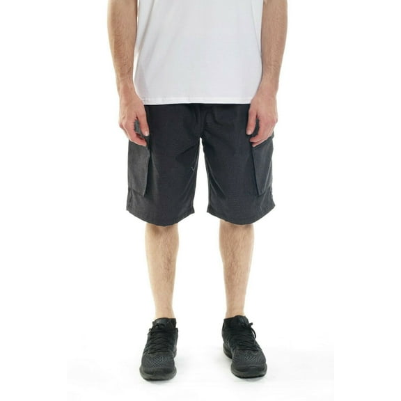 YAGO Men's Elastic Waist Drawstring Relaxed Fit Plaid Cargo Shorts S-5XL CL3B (S(30"))