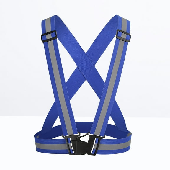 OFFIGAM Adjustable Blue Reflective Vest Harness for Running, Cycling, Walking and Outdoor Activities