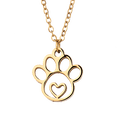 thumbnail image 1 of Collar para Mujer Huella de Gato, Perro y Animales LuckyLy de Acero Inoxidable dorado UNITALLA, 1 of 8