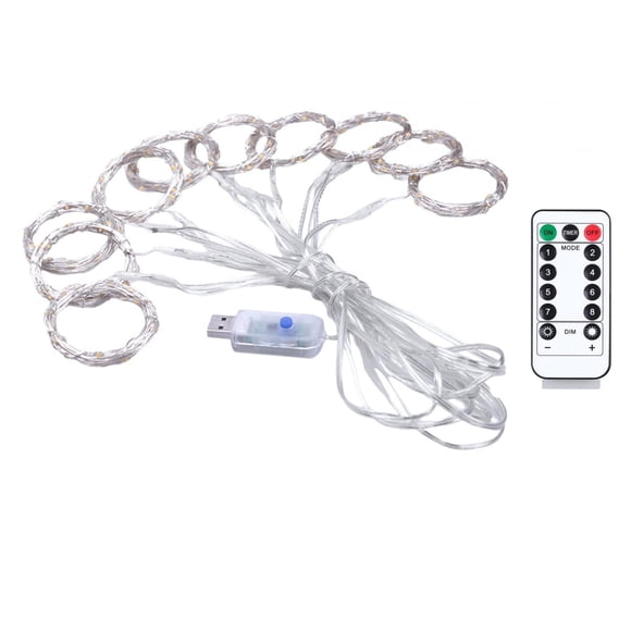 Luces de cadena,Luces de cortina para interiores con control remoto,Luces de cortina de alambre de cobre impermeables de 8 modos,Luces de hadas USB enchufables para dormitorio Colorido 3x3metros Yuyangstore Luces de cadena