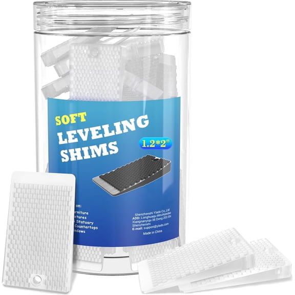 Furniture Levelers, 80 Piece Jar, Plastic Shims for Leveling, Black Rubber Wedge for Table Toilet Refrigerator Piano, Small Shims for Home Improvement and Work (80pcs- Clear)