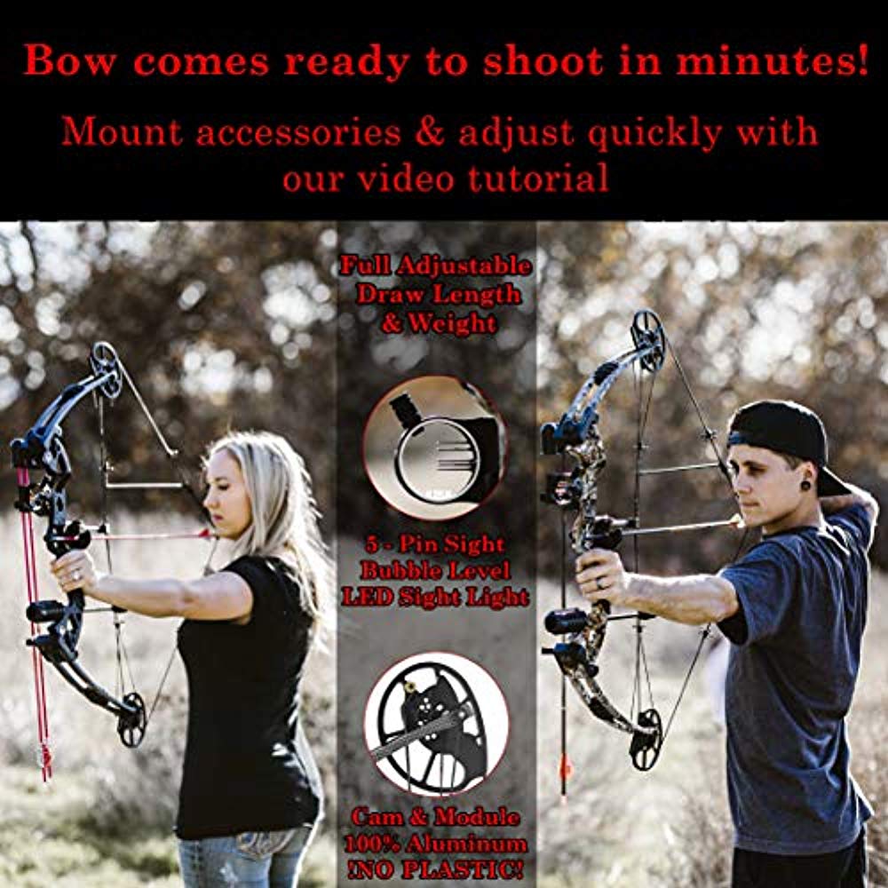 Predator's Archery Raptor Compound Hunting Bow Kit Right-handed Camo