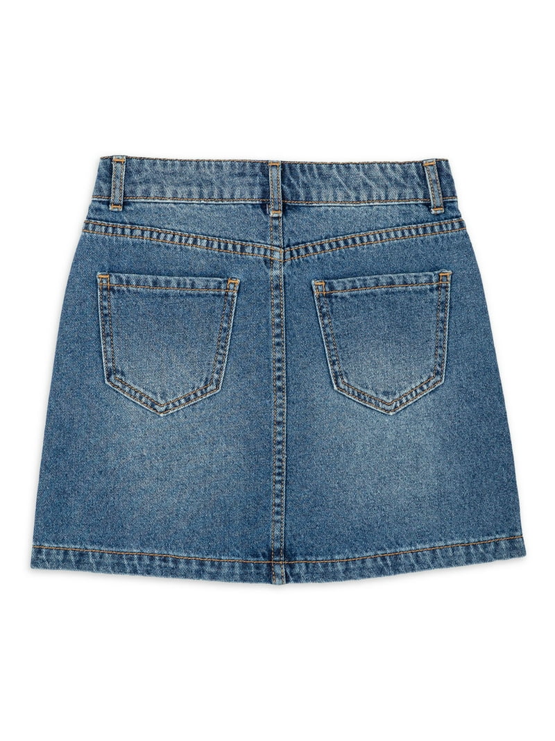 スカート wonnyribbon check and dot denim skirt wonnyribbon check and dot denim skirt L