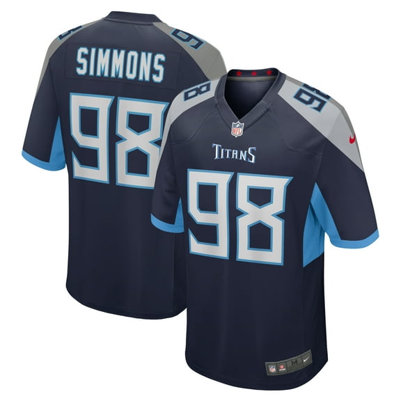 Men's Nike Jeffery Simmons  Navy Tennessee Titans  Game Jersey