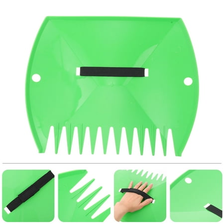 Phenofice Green Plastic Garden Rake 14.2x11.4in 1-Piece Yard Cleanup Tool for Lawn and Outdoor Maintenance
