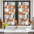 thumbnail image 3 of Nordic Retro Window Privacy Film Orange Grey Geometric Abstract Art Decorative Glass Window Film UV Blocking Static Cling Non-Adhesive Sticker Covering for Home Door 17.7 x 39.3 inches, 3 of 8