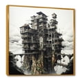 thumbnail image 2 of Designart "Magical Castle Tower Illustration" Towers Floater Framed Canvas Art Print, 2 of 5