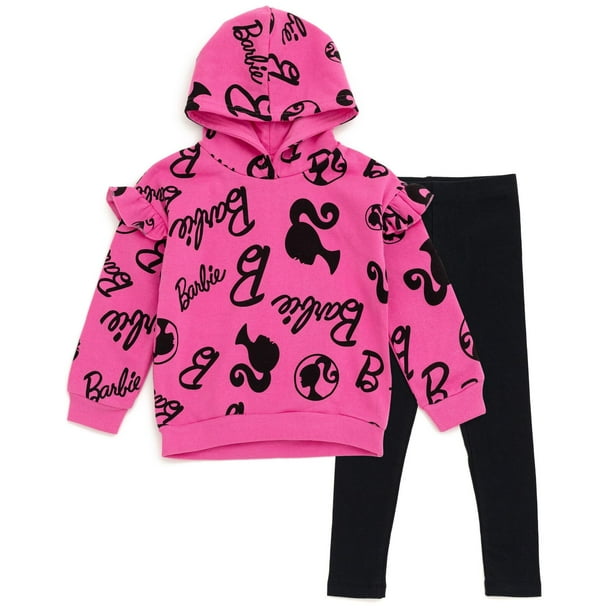 Conjunto de ropa para niñas pequeñas, sudadera con capucha y leggings 2T