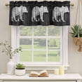 thumbnail image 2 of Black White Bear Curtain Valances for Windows, Kitchen Valance Window Treatments Panel 2 Pack, Farmhouse Country Rustic Wooden Grain Rod Pocket Short Curtains for Bathroom Bedroom 42 x 12 Inch, 2 of 8