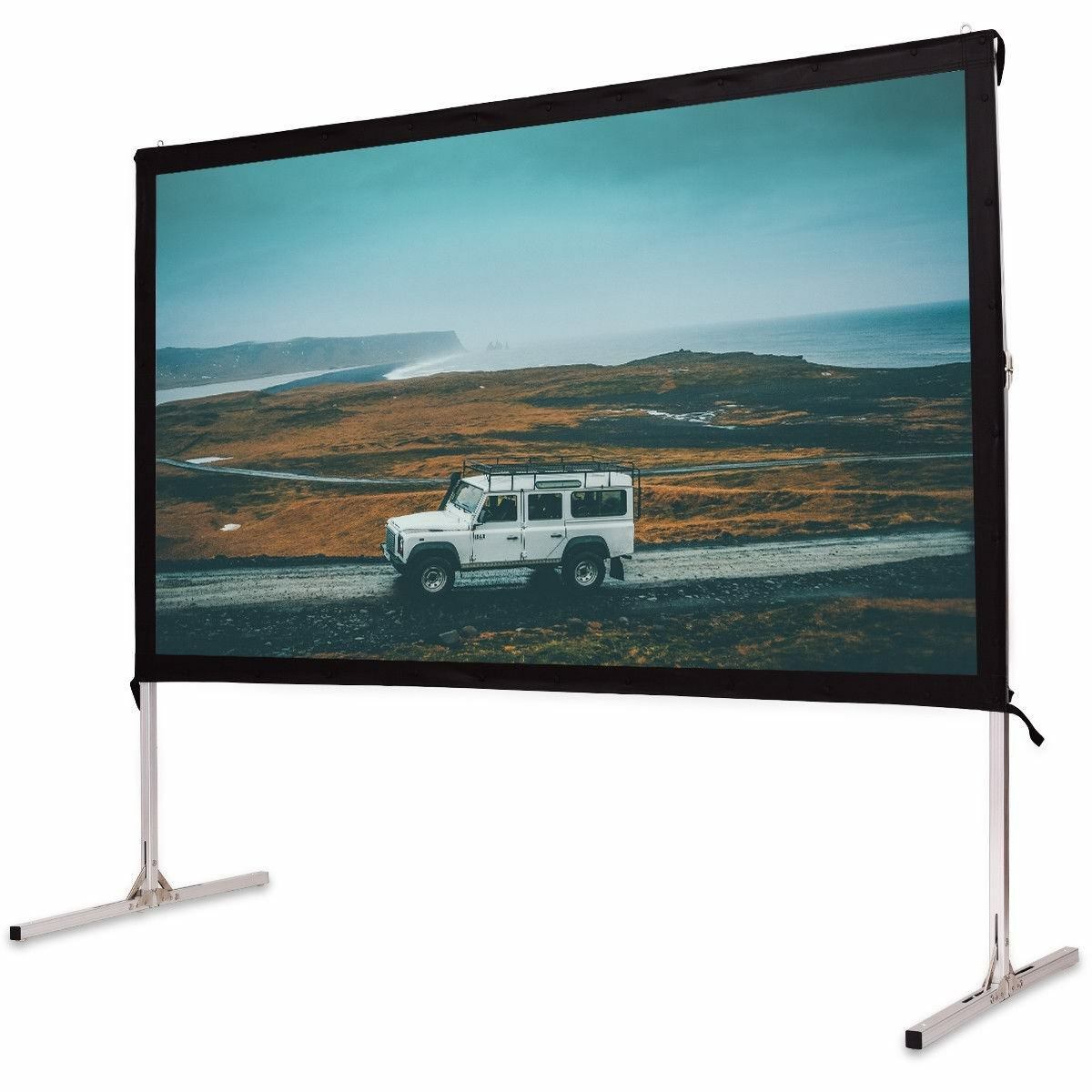 Indoor/Outdoor 100" Standing Portable Folding Movie Projector Screen w