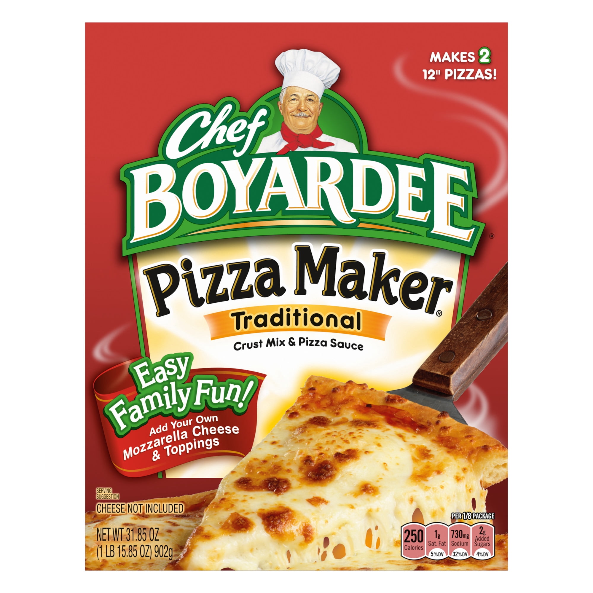 Chef Boyardee Cheese Pizza Maker, Crust Mix and Pizza Sauce Meal Kit, 31.85 oz.