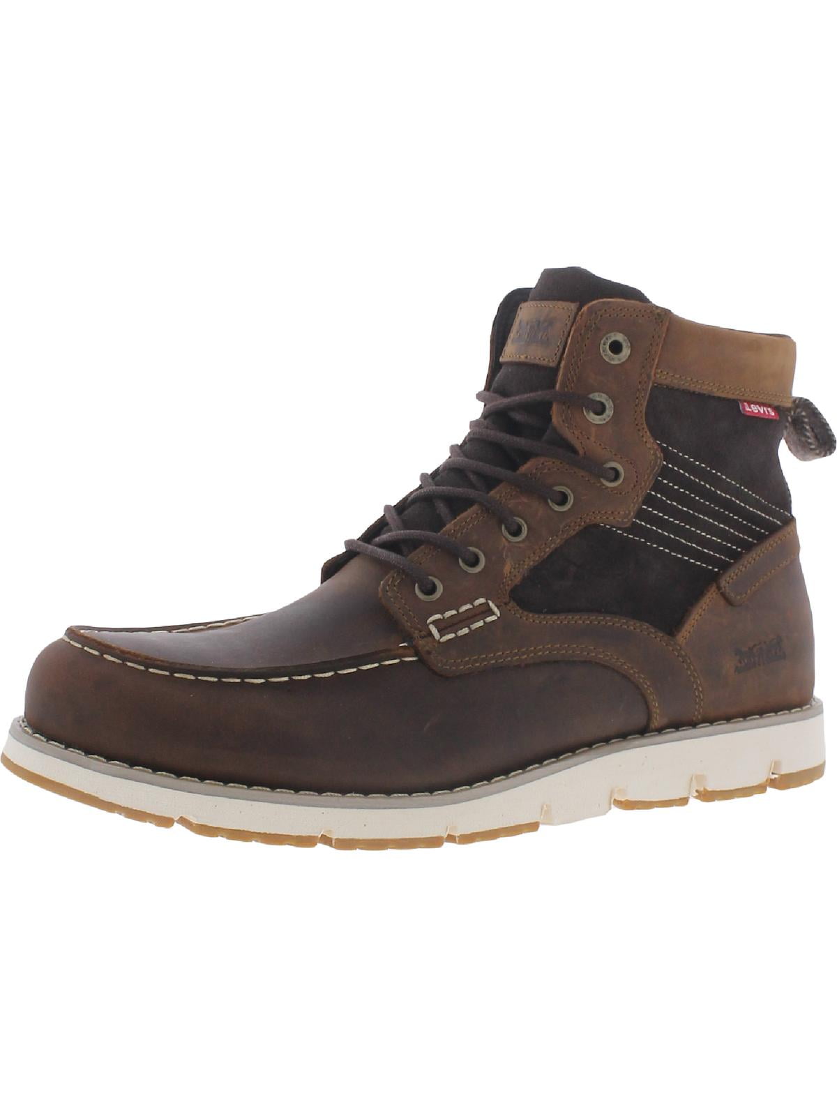 Levi's Men's Dawson  Leather and Canvas Hightop Boots Brown 13 -  