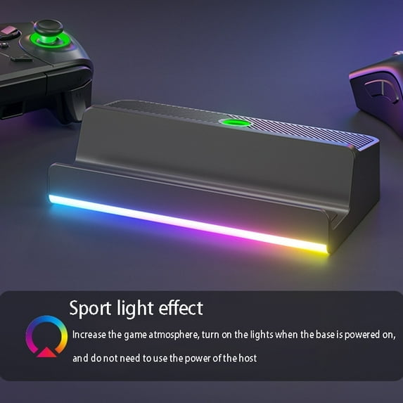 Steam Deck Dock with LED Light, 5-in-1 Steam Dock with Gigabit Ethernet, HD 2.0, 2 USB-A, 100W Full Speed Charging Port, Docking Station for Steam Deck Accessories