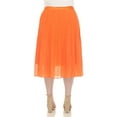 thumbnail image 3 of White Mark Women's Chiffon Pleated Midi Skirt, 3 of 6