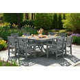 thumbnail image 7 of HDPE Outdoor Dining Set,10-Piece Outdoor Table and Chairs Include 8 Dining Chairs and 2 Pcs 62.5" Patio Dining Table with Umbrella Hole (Gray), 7 of 7