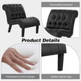 thumbnail image 3 of Andeworld Accent Chairs Set of 2 Living Room Bedroom Upholstered Tufted Curved Backrest Fabric Lounge Chair with Wood Legs（PU Black）, 3 of 6