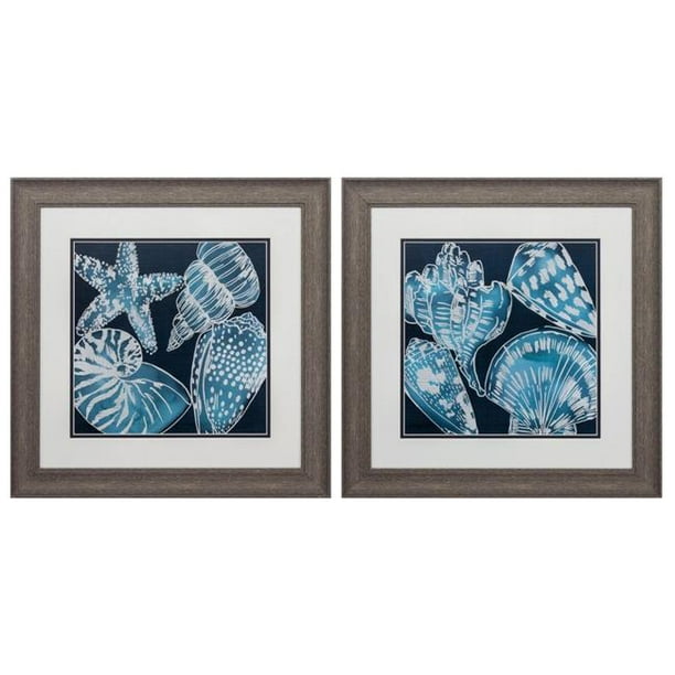 HomeRoots Decor 19-inch X 19-inch Distressed Wood Toned Frame Marine ...