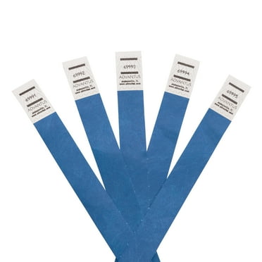 Advantus Crowd Management Wristbands, Sequentially Numbered, 10 x 3/4, Blue, 500/Pack