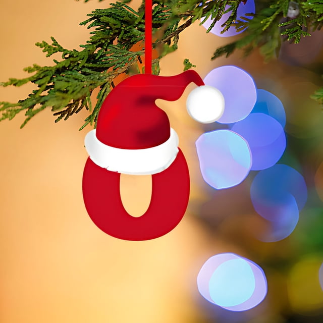 Fridja 26 Letters Christmas Tree Decoration Pendant, Christmas Tree Ornaments Personalized DIY Christmas Ornaments Christmas Decoration Xmas Tree Hanging Decor (O)