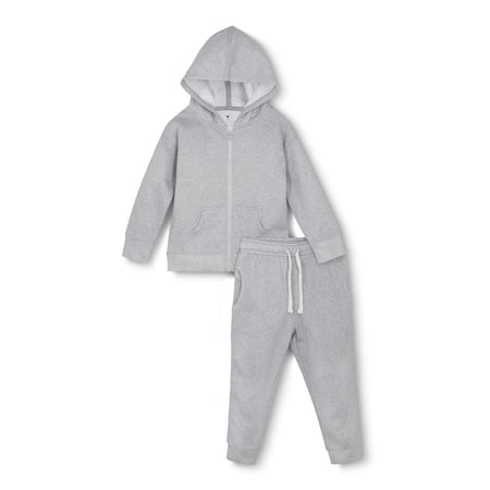 Little Star Organic Toddler Unisex 2 Pc Long Sleeve Hoodie and Jogger Pants Set, Size 12M-5T